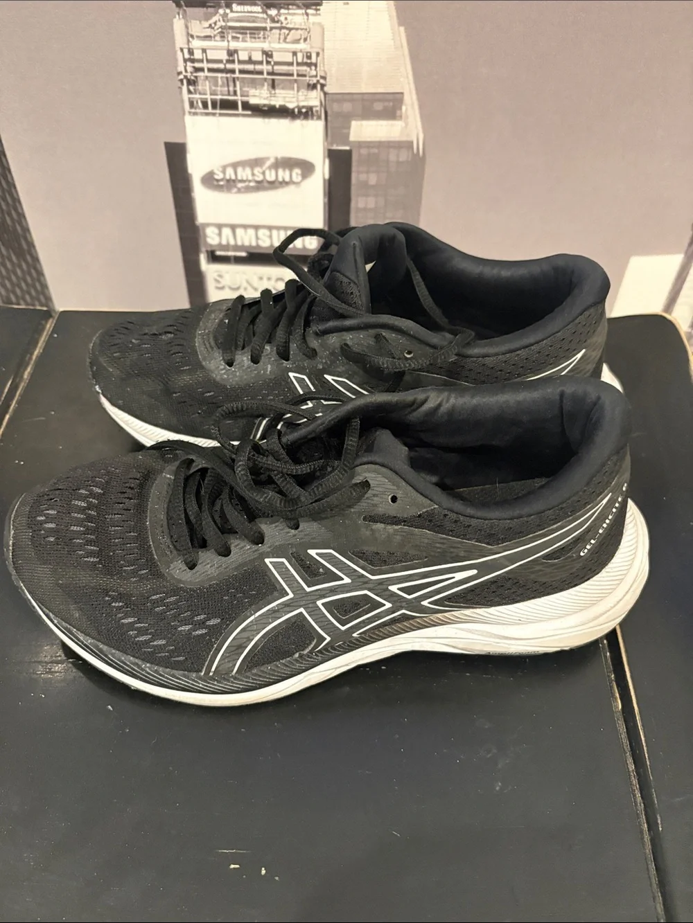 ASICS Men's Black Athletic Running Shoes with White Accent